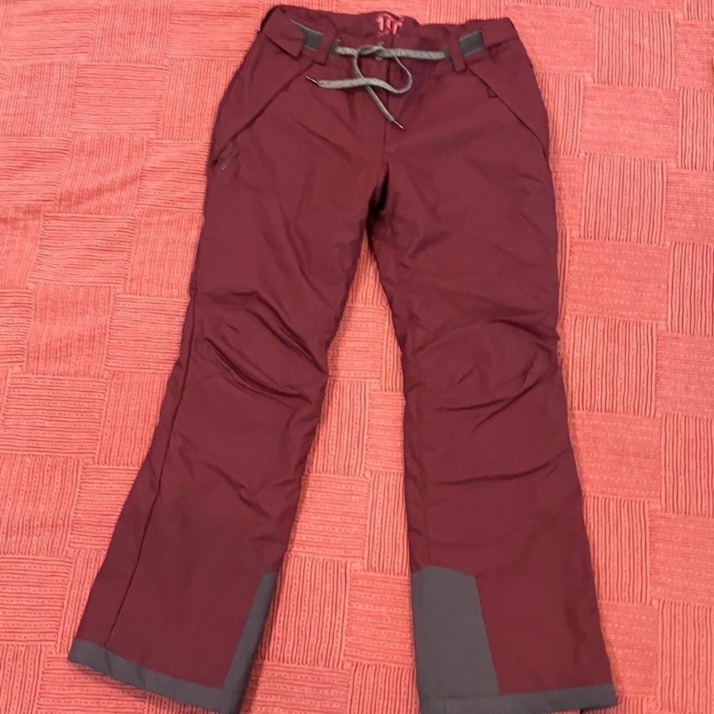 Womens small / medium (eur42) Decathlon Burgundy /grey Snowboard / ski Pants